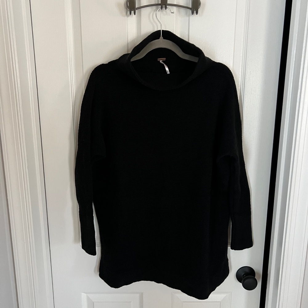 Free People Black Ottoman Slouchy Tunic Sweater